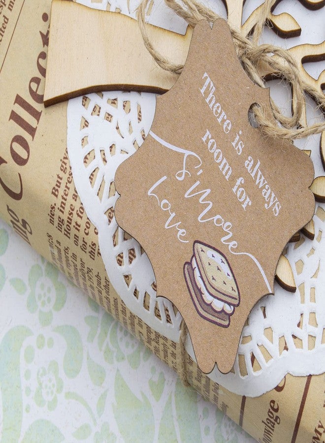 Summer-Ray.com Summer-Ray 50pcs Brown Kraft There is Always Room for S'More Love Wedding Favor Gift Tags in White Printing - Image 2